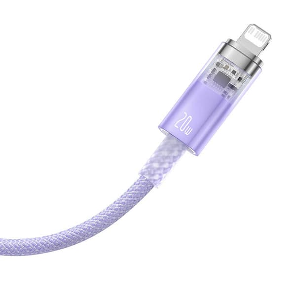 Fast Charging cable Baseus USB-C to Lightning Explorer Series 1m, 20W (purple)