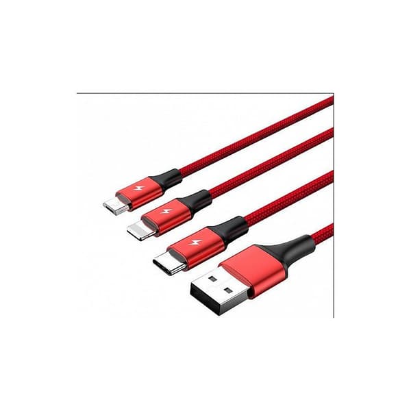 UNITEK C4049RD USB cable 1.2 m USB A USB C/Micro-USB B/Lightning Red