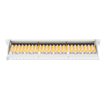 Digitus | Patch Panel | DN-91624S | White | Category: CAT 6; Ports: 24 x RJ45; Retention strength: 7.7 kg; Insertion force: 30N max | 48.2 x 4.4 x 10.