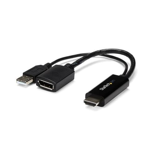 StarTech.com 4K 30Hz HDMI to DisplayPort Video Adapter w/ USB Power - 6 in - HDMI 1.4 (Male) to DP 1.2 (Female) Active Monitor Converter (HD2DP) - vid
