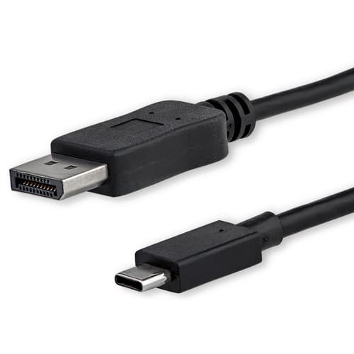 StarTech.com 3ft/1m USB C to DisplayPort 1.2 Cable 4K 60Hz - USB Type-C to DP Video Adapter Monitor Cable HBR2 - TB3 Compatible - Black - external vid