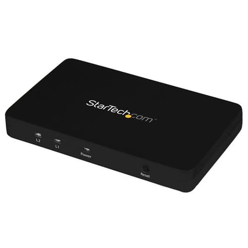 StarTech.com HDMI Splitter 1 In 2 Out - 4k 30Hz - 2 Port - Aluminum - HDMI Multi Port - HDMI Audio Splitter (ST122HD4K) - video/audio switch - 2 ports