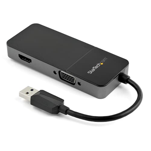 USB 3.0 TO HDMI VGA ADAPTER/. musta, Hopea