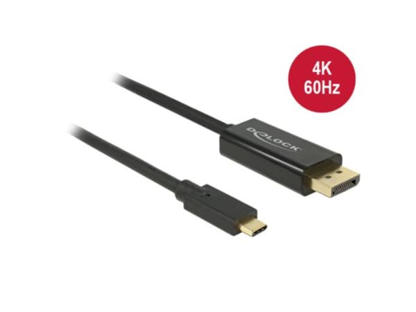 Delock Cable USB Type-C™ male > DisplayPort male (DP Alt Mode) 4K 60 Hz 2 m black