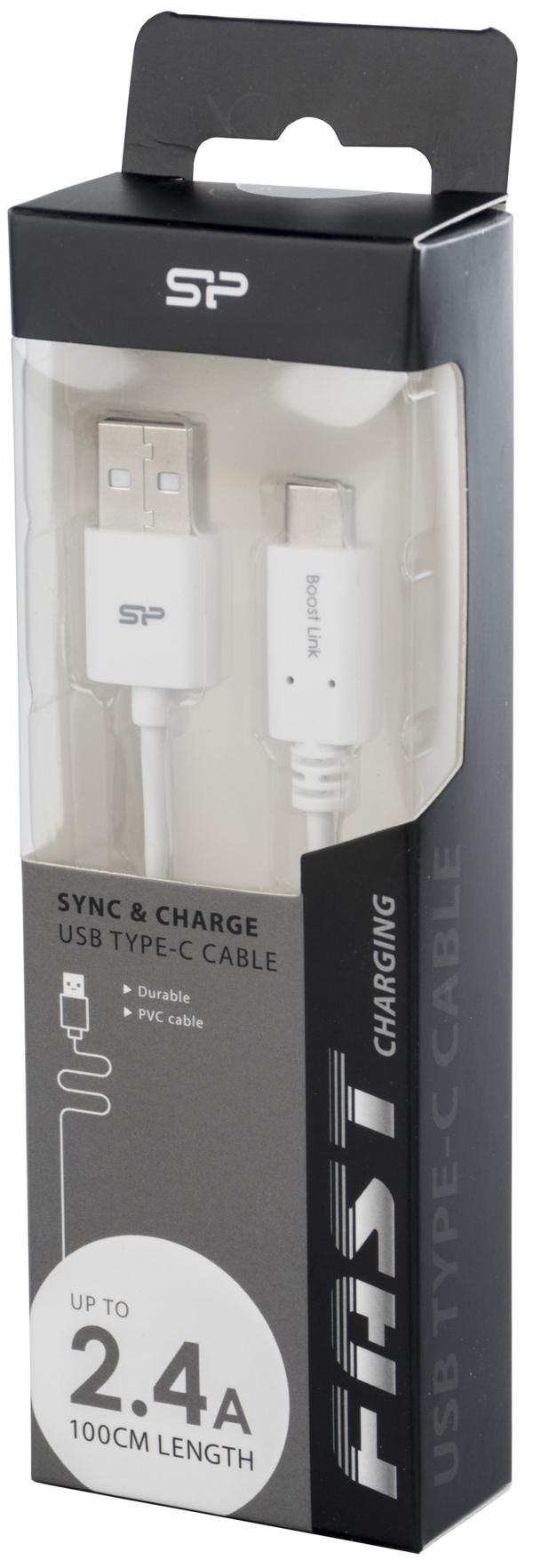 SILICON POWER Cable USB TypeC - USB Boost Link LK10AC 1M 2.4A White