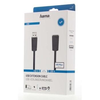 Hama USB Extension Cable, USB 2.0, 480 Mbit/s, 5.00 m