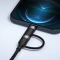 Miniatyrbild 7 av 8: Tellur 4in1 Cable USB/Type-C to Type-C (PD65W)/Lightning (PD20W) 1m Black