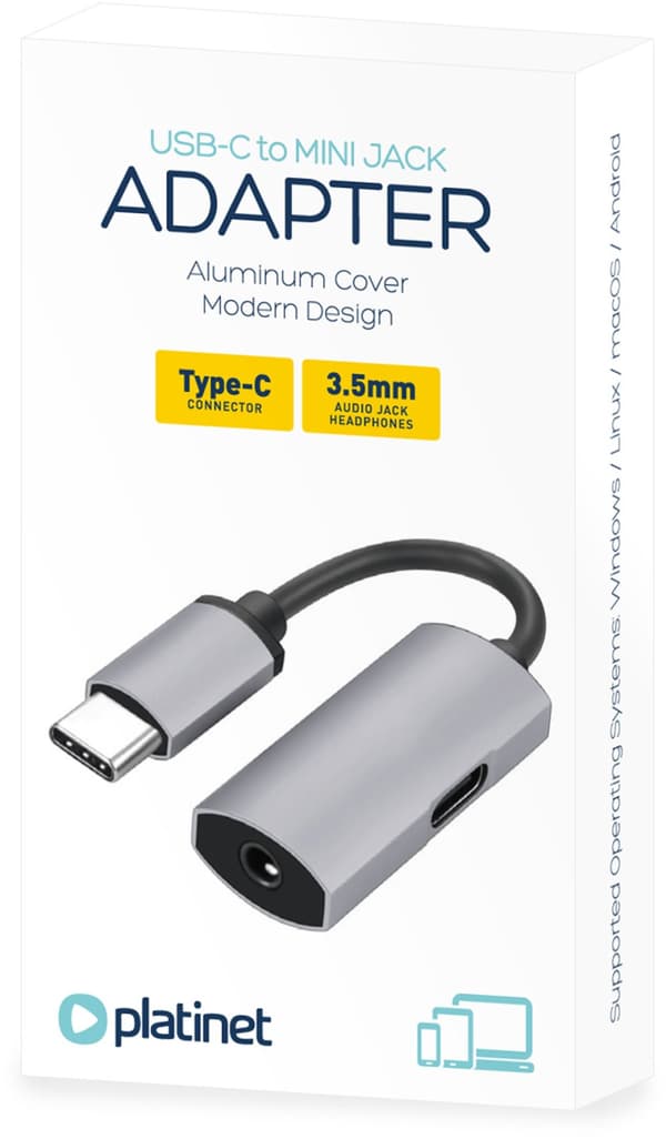 Platinet adapter USB-C - 3.5 mm (44811)