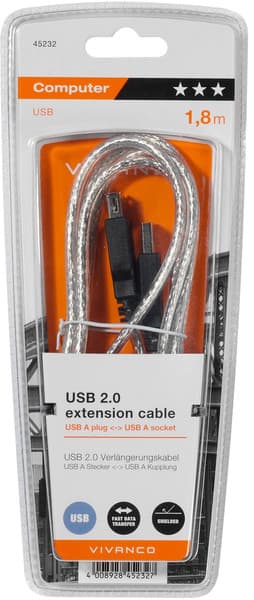 Vivanco cable USB 2.0 AM-AF 1.8m (45232)