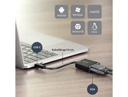 USB TYPE C TO VGA ADAPTER USBC Svart