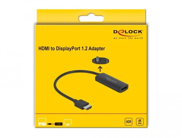 Delock Adapter HDMI-A male to DisplayPort female 4K 60 Hz
