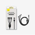 Miniatyrbild 3 av 11: Baseus Universal Flash Series II 3-in-1 Fast Charging Data Cable (USB-A to Micro + Lightning + Type-C) 100W, 1.2m Blue (CASS030103)
