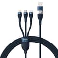 Miniatyrbild 9 av 11: Baseus Universal Flash Series II 3-in-1 Fast Charging Data Cable (USB-A to Micro + Lightning + Type-C) 100W, 1.2m Blue (CASS030103)