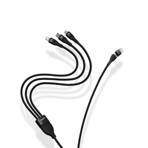 Baseus Universal Flash Series II 3-in-1 Fast Charging Data Cable (USB-A to Micro + Lightning + Type-C) 100W, 1.2m Blue (CASS030103)