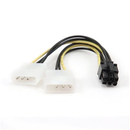 Kabelis Gembird 4Pin Molex x2 - 6 PIN PCI-E
