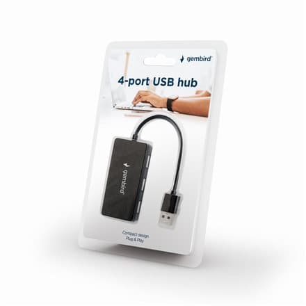 Gembird UHB-U2P4-04 interface hub USB 2.0 480 Mbit/s Black