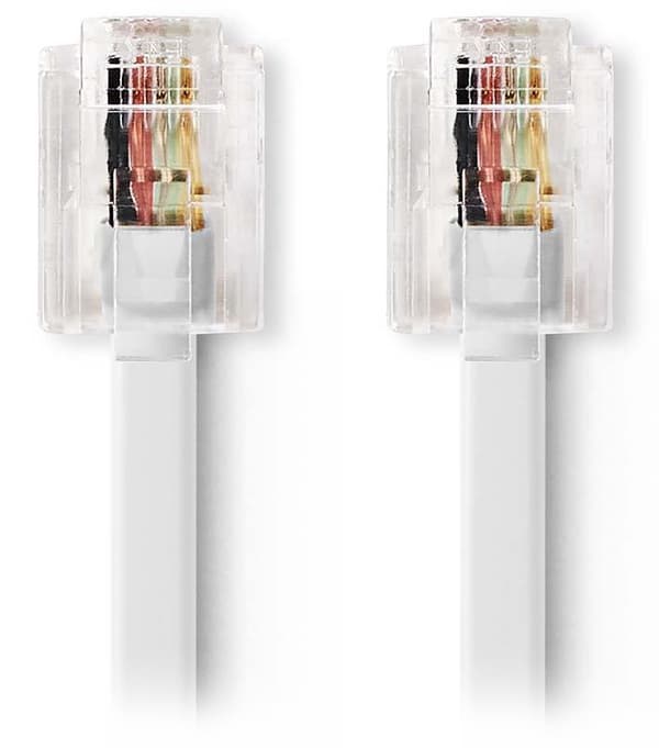 NEDIS telefonní kabel/ zástrčka RJ11 - zástrčka RJ11/ 10m/ bílý