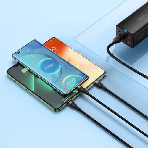 Baseus Universal Flash Series 3-in-1 Fast Charging Data Cable (USB-A to Micro + Lightning + Type-C) 100W, 1.2m Black (CASS030001)