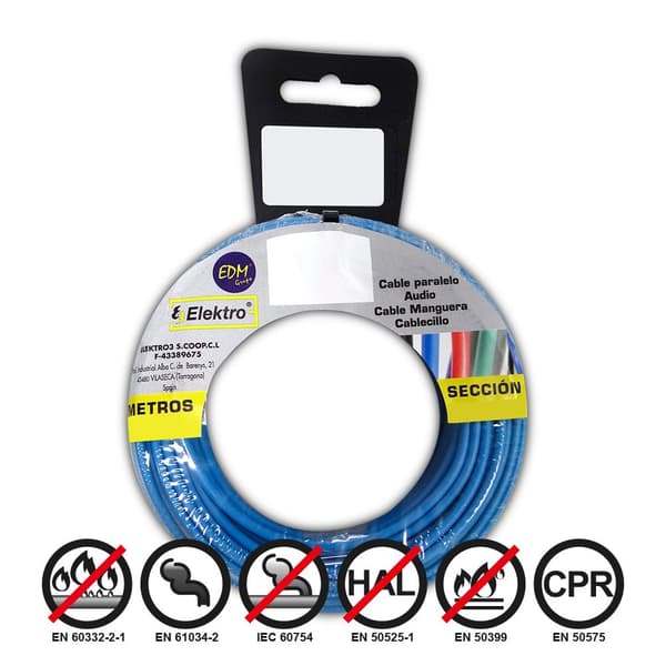 Edm Kabelrulle Flexible 4 Mm 50 M Blå