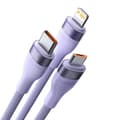 Miniatyrbild 4 av 5: 3in1 USB cable Baseus Flash Series 2, USB-C + micro USB + Lightning, 100W, 1.5m (purple)