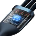 Miniatyrbilde 7 av 8: 3in1 USB cable Baseus USB 3in1 Baseus Flash Series,  USB-C + Micro + Lightning 66W, 1.2m (blue)