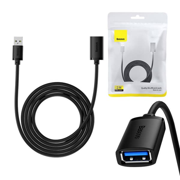 Baseus AirJoy Series USB 3.0 Extension cable 2m, Black (B00631103111-03)