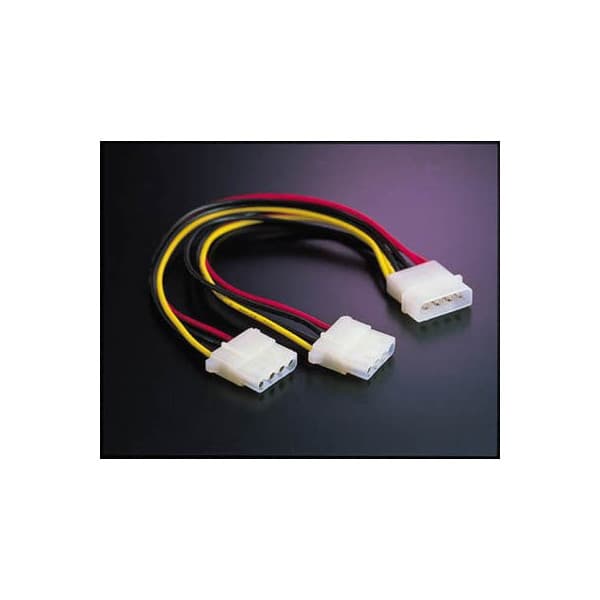 DELTACO Y-kabel 5,25 tum (4-pin) - 2 x 5,25 tum (4-pin) anslutningar 0,2 m