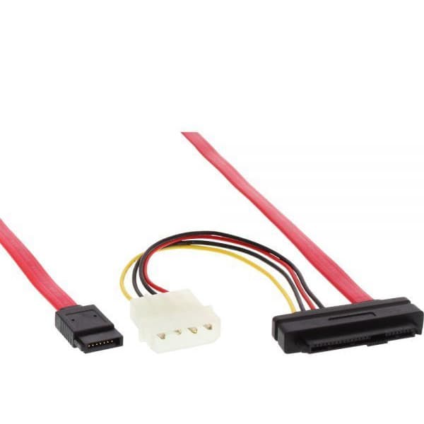 InLine SAS SFF-8482 + Power - SATA-kabel, 0,5 m, sort