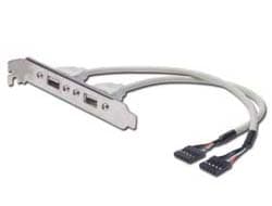 DIGITUS USB-Slotblechkabel - 2x USB Type-A/2x IDC (5-pin) - 25 cm