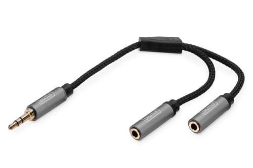 DIGITUS audio splitter - 3.5 mm jack plug/2x 3.5 mm socket - 20 cm
