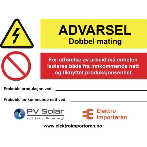 NAMRON Skiltpakke sol jfr. NEK400