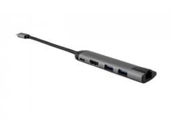 Verbatim 49141 laptop dock/port replicator USB 3.2 Gen 1 (3.1 Gen 1) Type-C Black, Silver