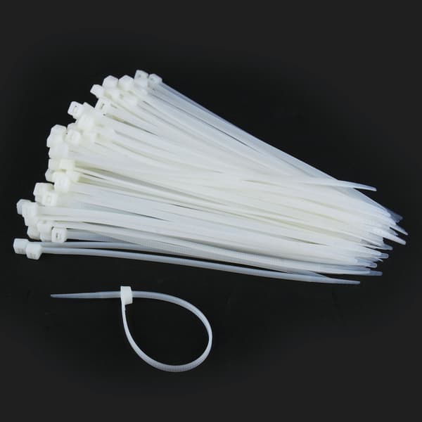 Monikäyttöiset nylon-nippusiteet – 150 mm, valkoinen, 100 kpl