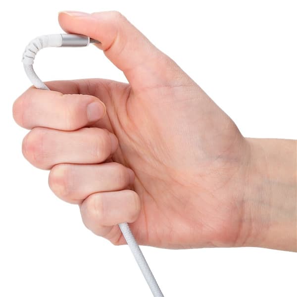 Goobay SuperSoft TEXTIL USB-C 2.0 kabel vit 1m