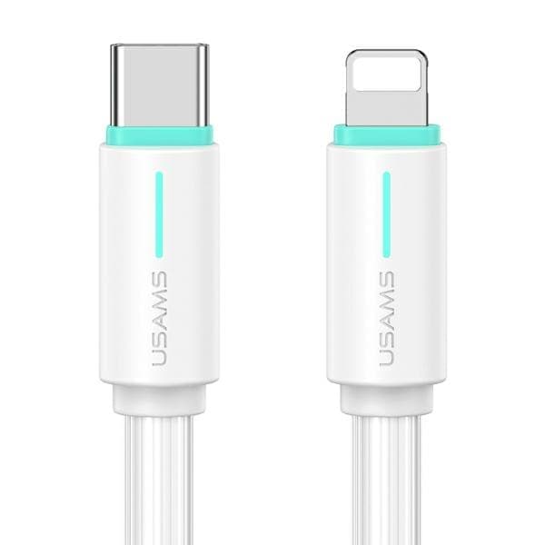 USAMS USB-C/Lightning-kaapeli 1 m SJ735 30 W valkoinen/valkoinen YU-sarja SJ735USB02 (US-SJ735)