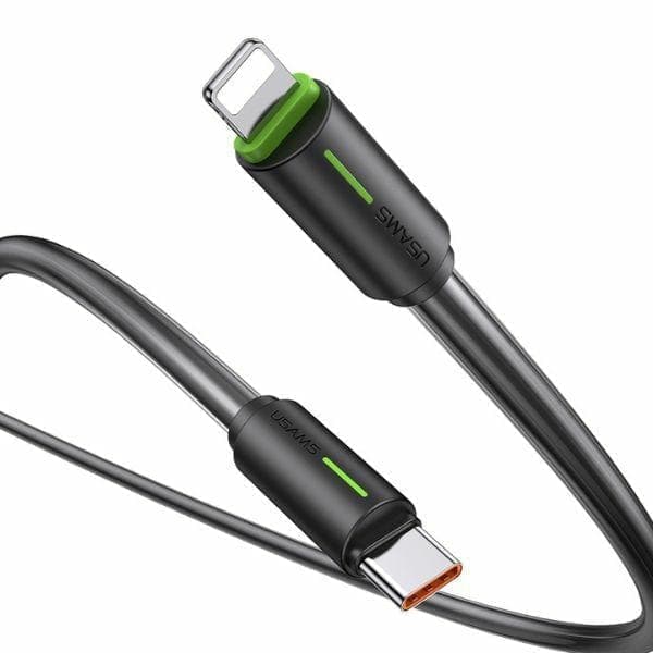 USAMS USB-C/Lightning-kaapeli 1 m SJ735 30 W musta/musta YU-sarja SJ735USB01 (US-SJ735)