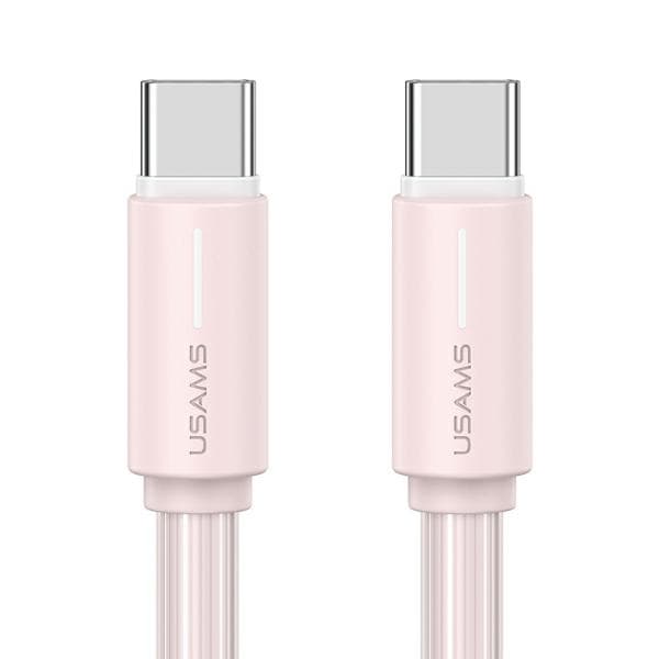 USAMS USB-C/USB-C-kaapeli 1 m SJ734 60 W pinkki/pinkki YU-sarja SJ734USB04 (US-SJ734)