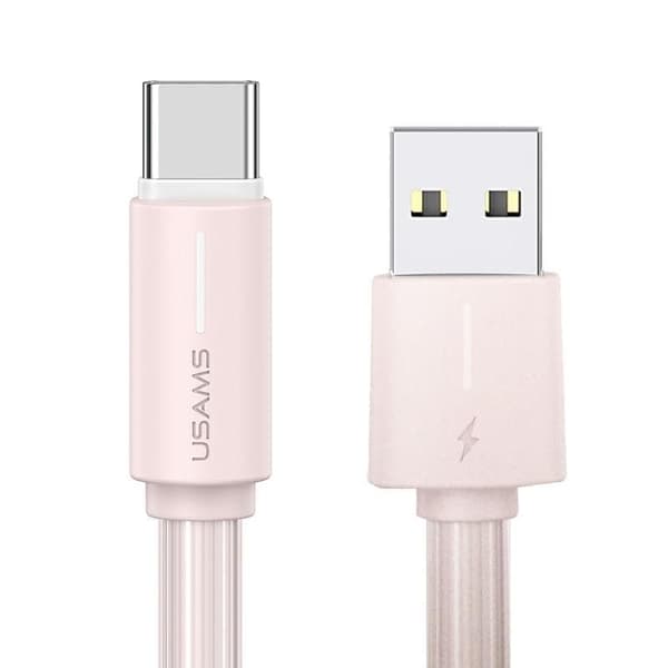 USAMS-kaapeli USB-C 3A YU Series 1m USB-C/USB-A vaaleanpunainen/vaaleanpunainen SJ732USB04 (US-SJ732)
