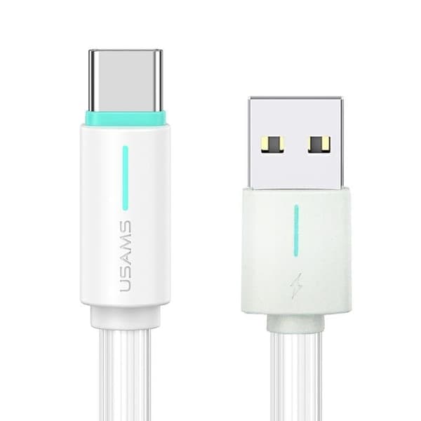 USAMS-kaapeli USB-C 3A YU -sarja 1 m USB-C/USB-A valkoinen/valkoinen SJ732USB02 (US-SJ732 )