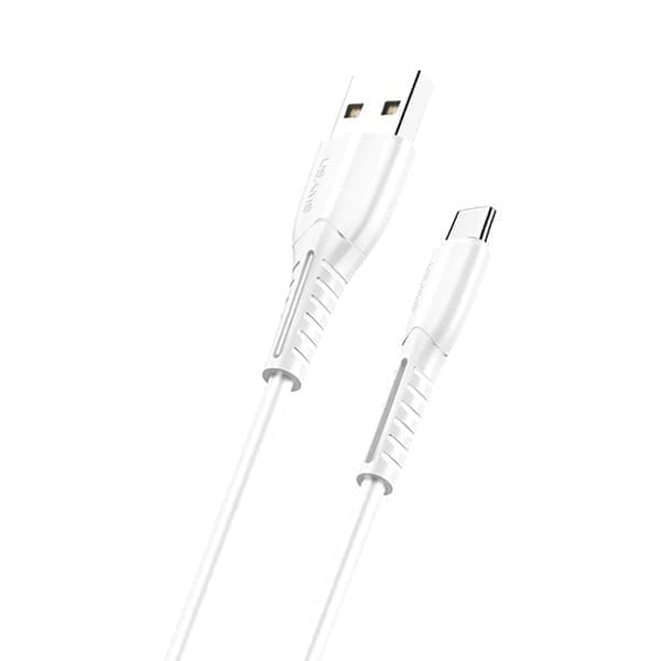 USAMS-kaapeli U35 USB-C 2A pikalataus 1 m valkoinen/valkoinen SJ366USB02 (US-SJ366)