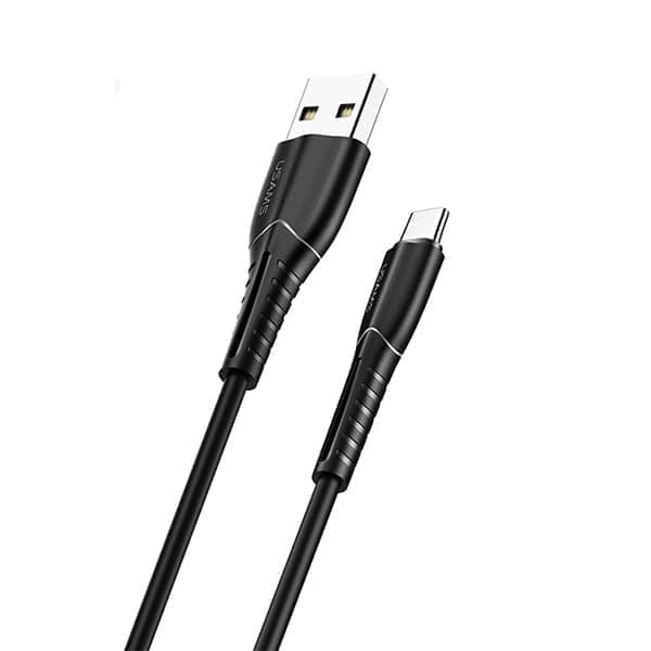 USAMS-kaapeli U35 USB-C 2A pikalataus 1m musta/musta SJ366USB01 (US-SJ366)