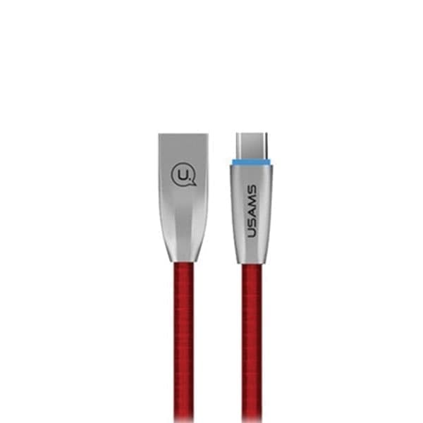 USAMS U-Light USB-C punottu kaapeli punainen/punainen 1,2 m TCZSUSB04 (US-SJ184)