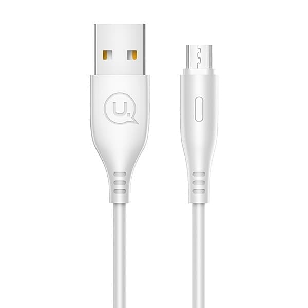 USAMS-kaapeli U18 microUSB 2A pikalataus 1m valkoinen/valkoinen SJ268USB02 (US-SJ268)