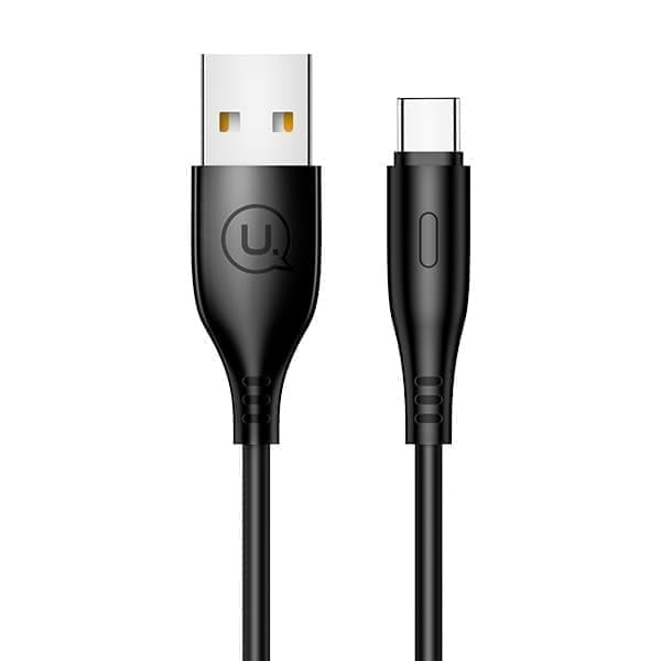 USAMS-kaapeli U18 USB-C 2A pikalataus 1m musta/musta SJ267USB01 (US-SJ267)