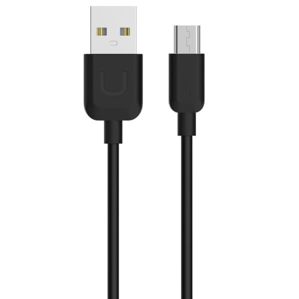 USAMS U-Turn microUSB-kaapeli 1m musta/musta 2A MICUSBXD01 (US-SJ098)