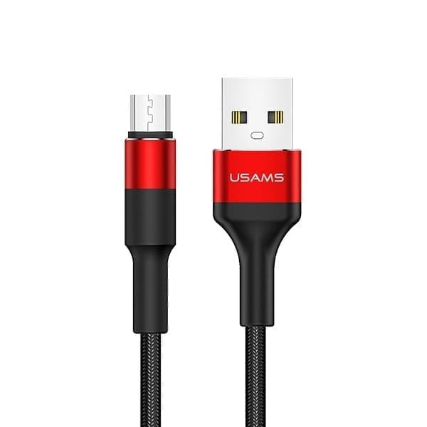 USAMS Punottu kaapeli U5 2A micro USB punainen/punainen 1,2m SJ224USB02 (US-SJ224)