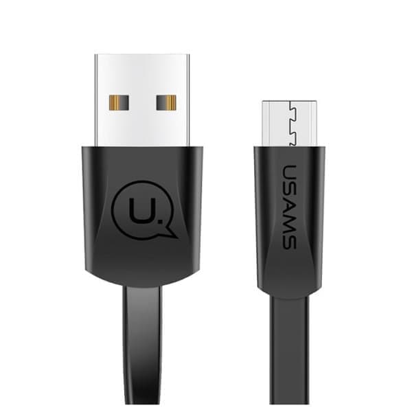 USAMS U2 microUSB litteä kaapeli 1,2 m musta/musta SJ201MIC01 (US-SJ201)