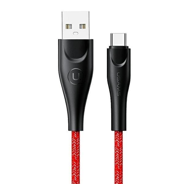 USAMS Punottu kaapeli U41 USB-C 2m 2A punainen/punainen SJ395USB02 (US-SJ395)