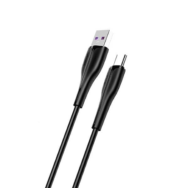 USAMS-kaapeli U38 USB-C 5A pikalataus OPPO:lle/HUAWEI:lle 1m musta/musta SJ376USB01 (US-SJ376)