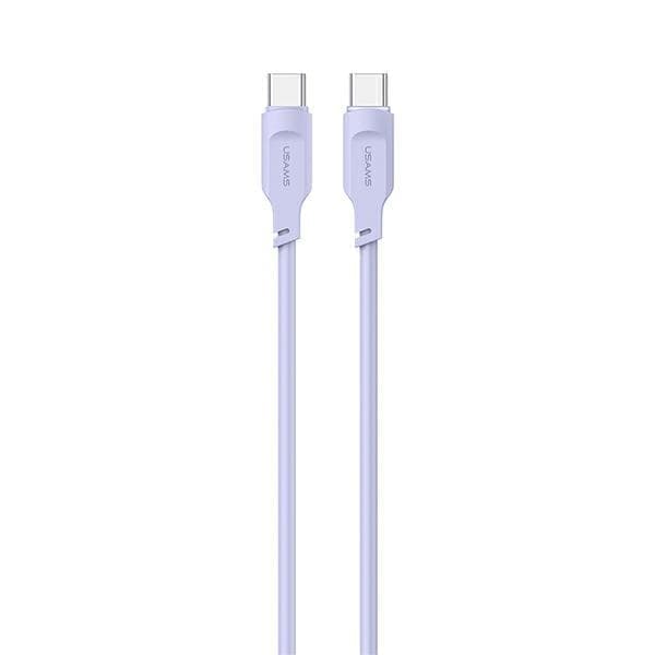 USAMS USB-C–USB-C-kaapeli 100 W 1,2 m:n portin näyttö Pikalataus Lithe-sarjan violetti/violetti SJ567USB03 (US-SJ567)